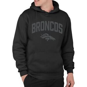 Junk Food NFL Blackout Team Logo Unisex Adult Hooded Fleece Sweatshirt, Black